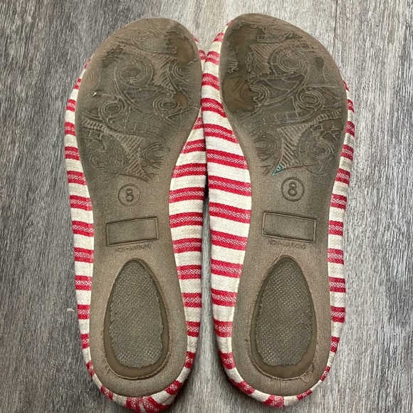 Merona Red and White Striped Ballet Flats size 8 - Picture 3 of 5